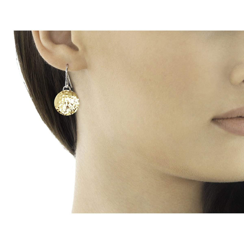 14k Solid Long Gold Drop Earrings for Women, Rough Hammered Texture, 3 Disc Dangle  Earrings - Etsy Israel